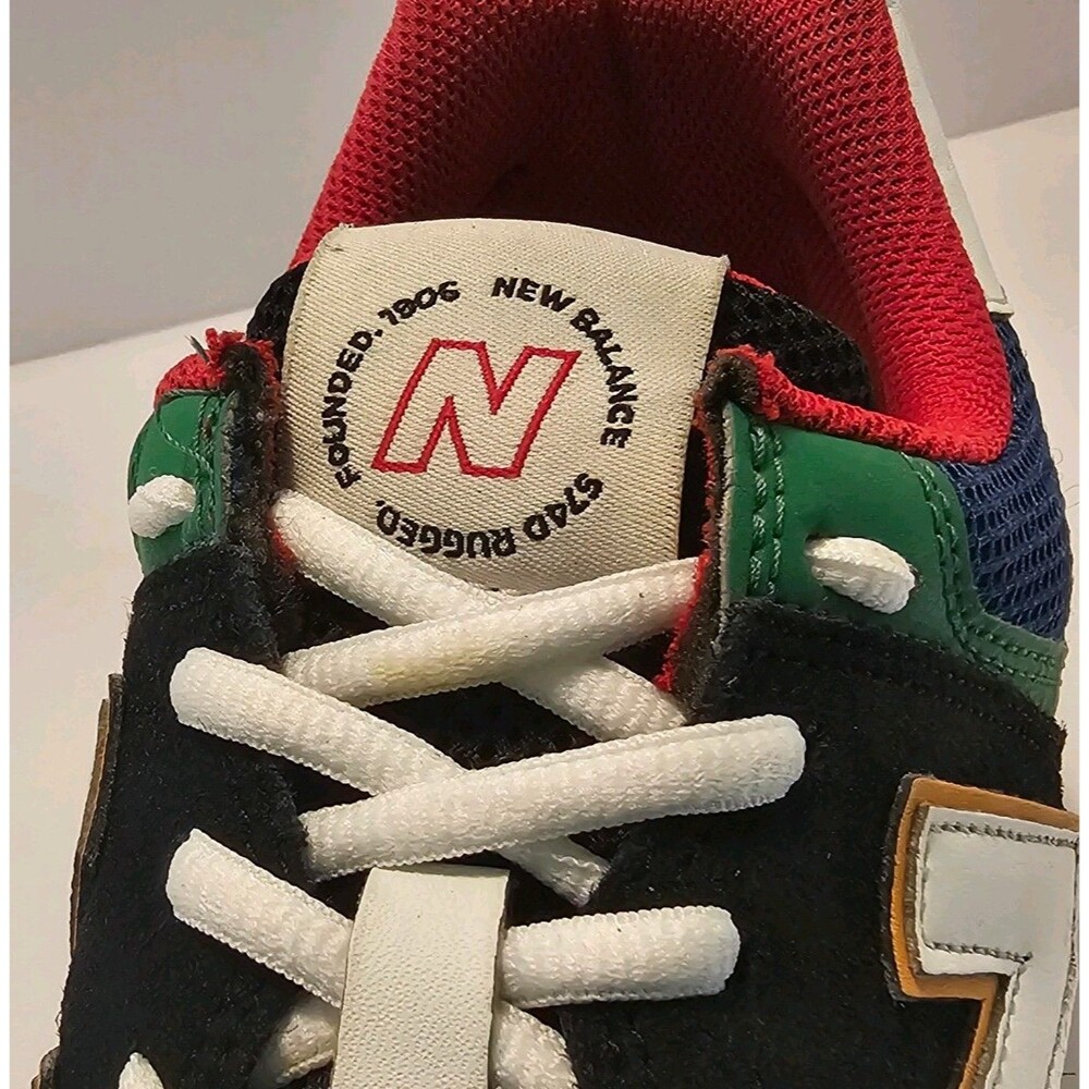 New Balance 574 Rugged Men Size 12 Colorblock Black Blue Red Sneaker ML574DRC - Picture 13 of 16